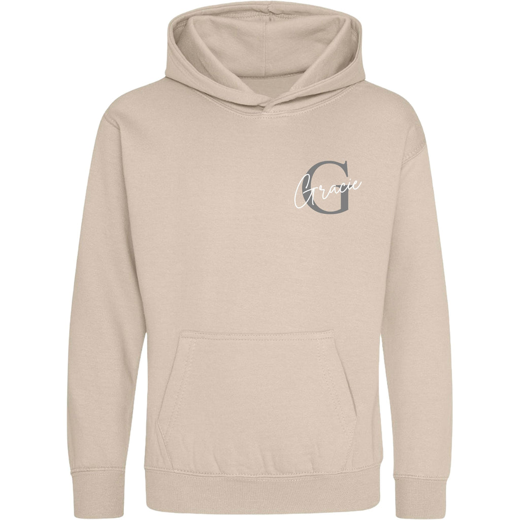 Kids & Toddlers Personalised Name Initial Hoodie Custom Boys Girls Hooded Sweatshirt