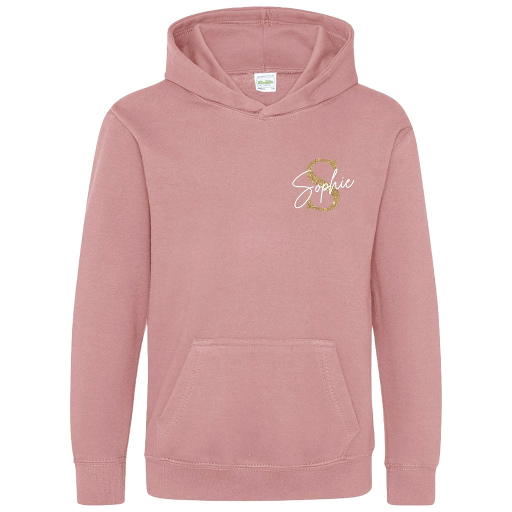 Kids & Toddlers Personalised Name Initial Hoodie Custom Boys Girls Hooded Sweatshirt