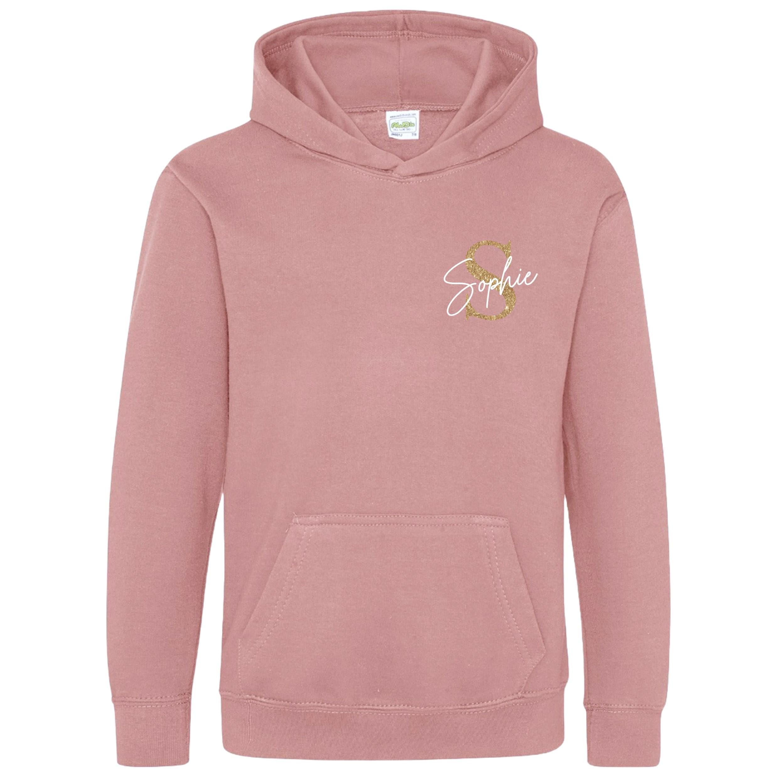 Kids & Toddlers Personalised Name Initial Hoodie Custom Boys Girls Hooded Sweatshirt