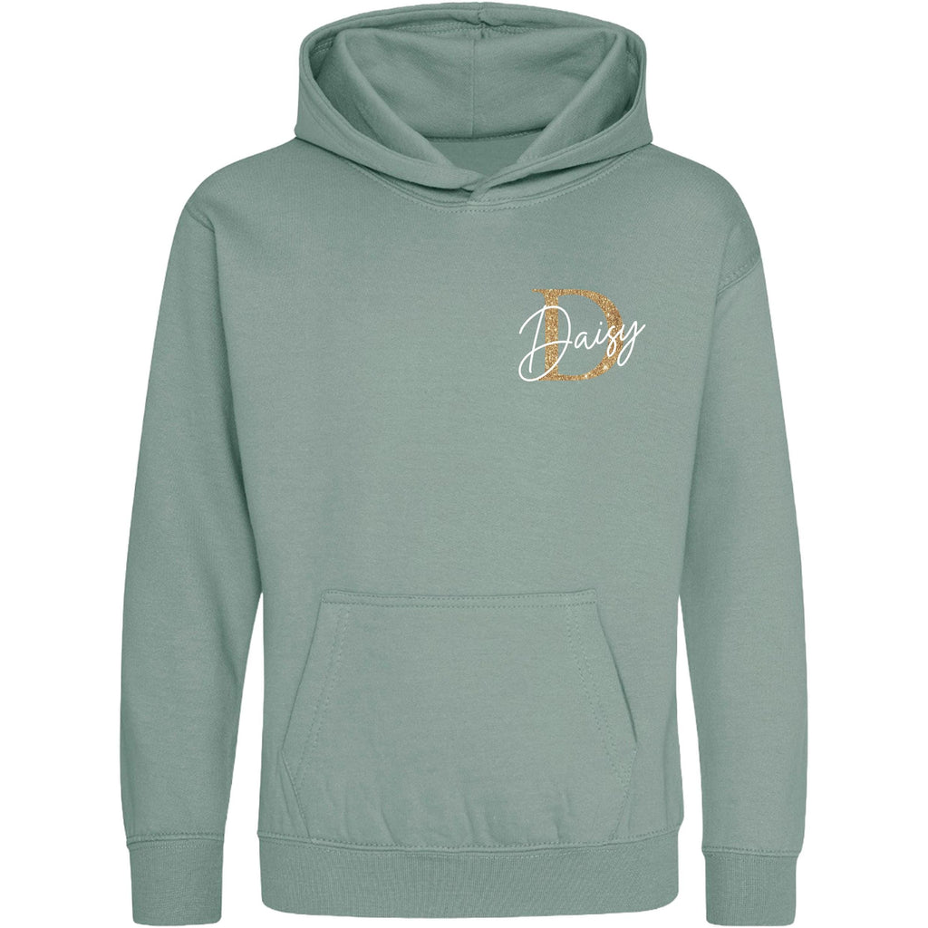 Kids & Toddlers Personalised Name Initial Hoodie Custom Boys Girls Hooded Sweatshirt