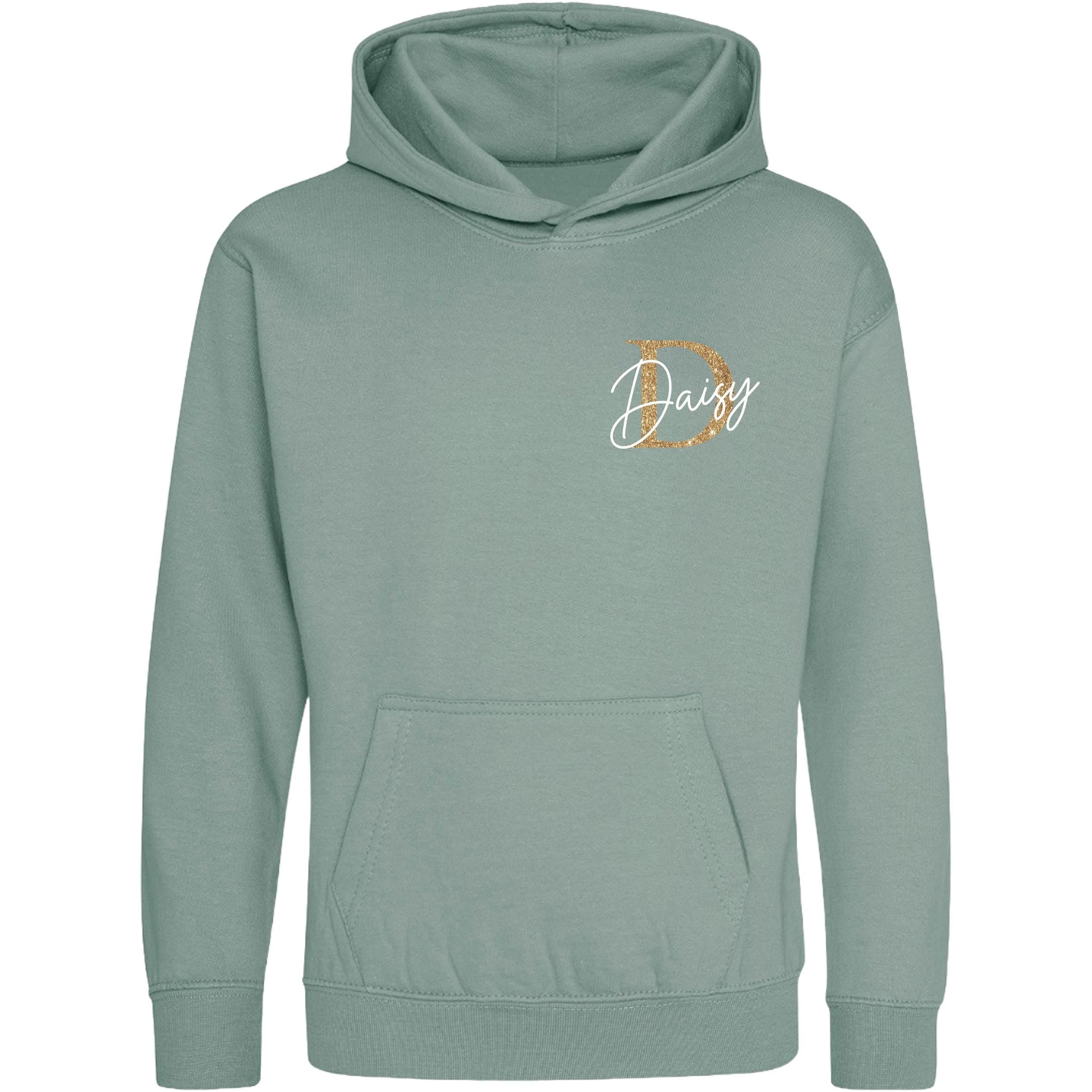 Kids & Toddlers Personalised Name Initial Hoodie Custom Boys Girls Hooded Sweatshirt