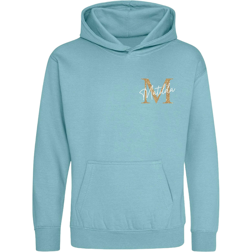 Kids & Toddlers Personalised Name Initial Hoodie Custom Boys Girls Hooded Sweatshirt