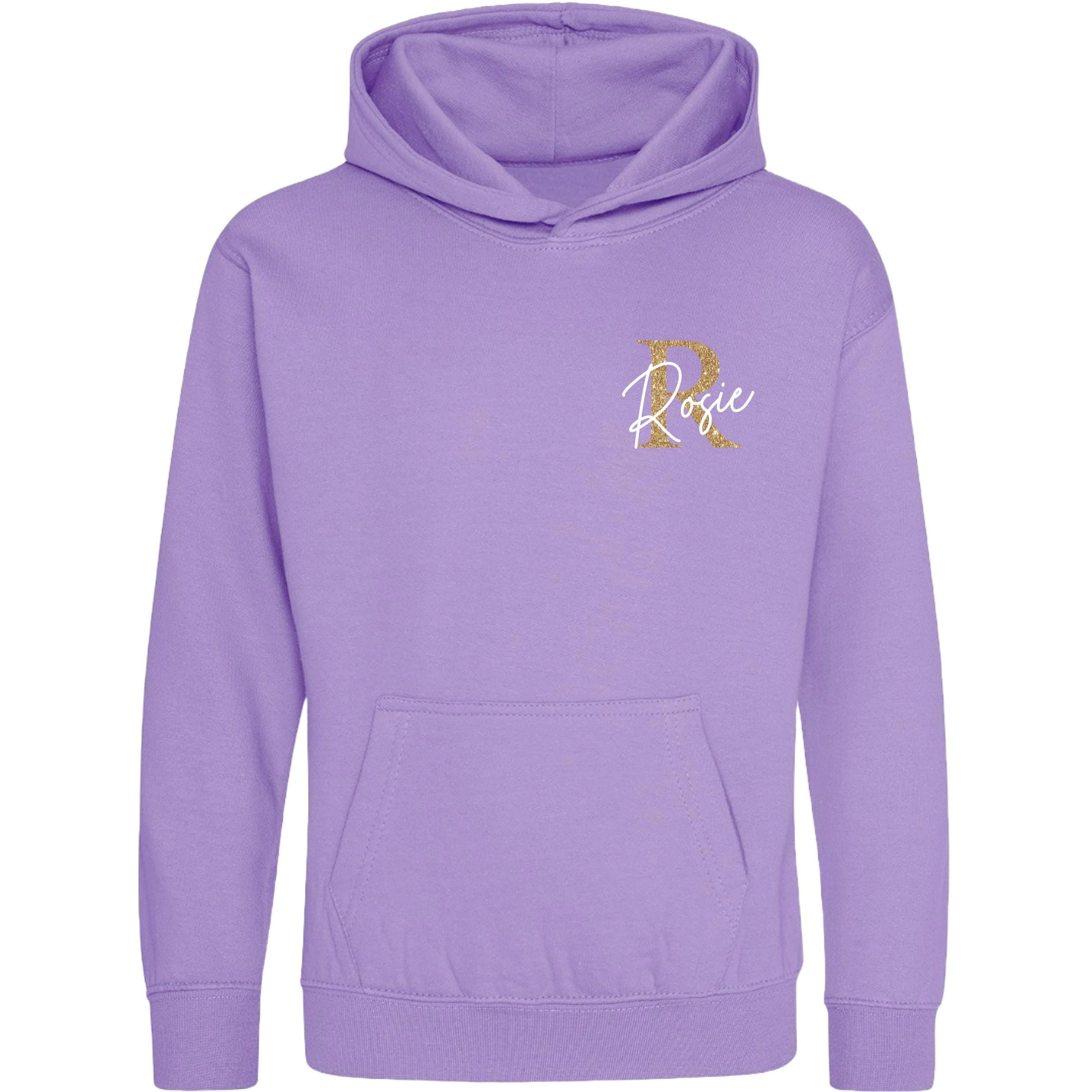 Kids & Toddlers Personalised Name Initial Hoodie Custom Boys Girls Hooded Sweatshirt