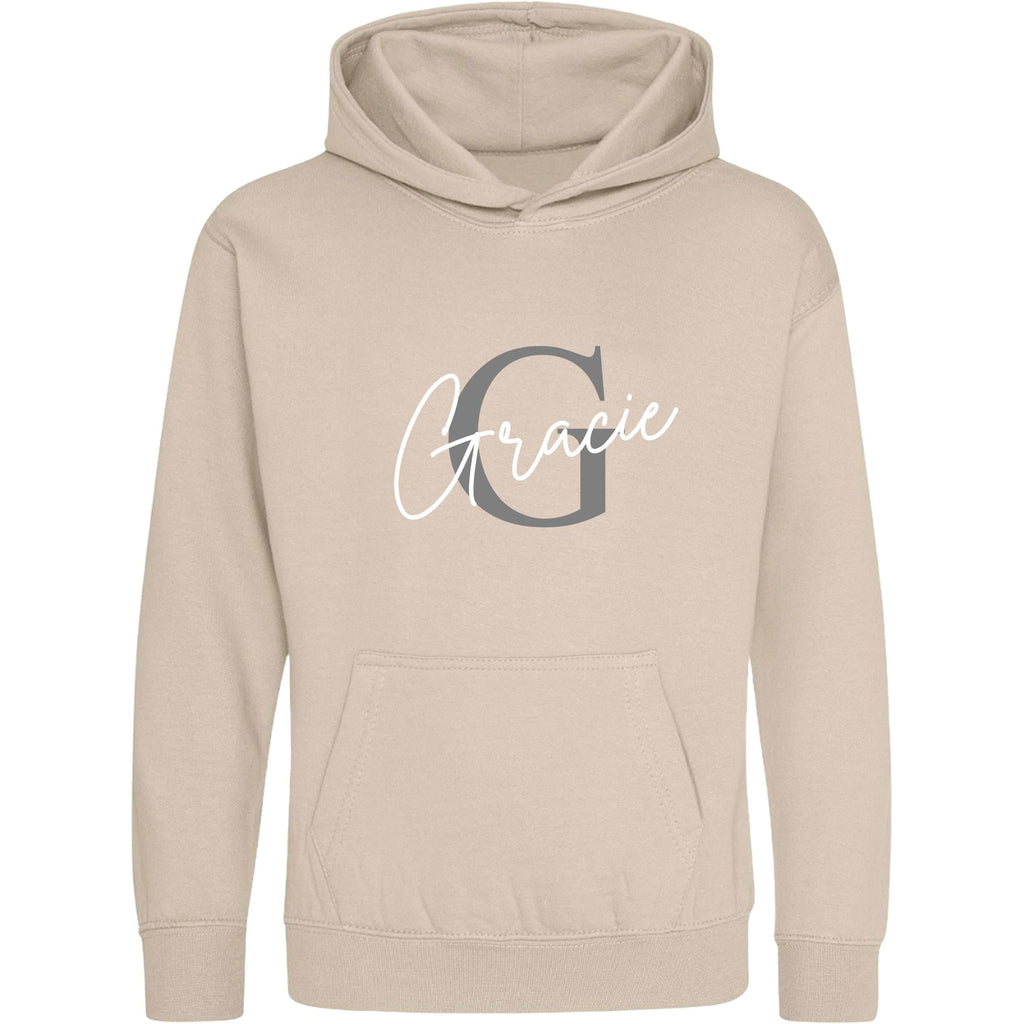 Kids & Toddlers Personalised Name Initial Hoodie Custom Boys Girls Hooded Sweatshirt