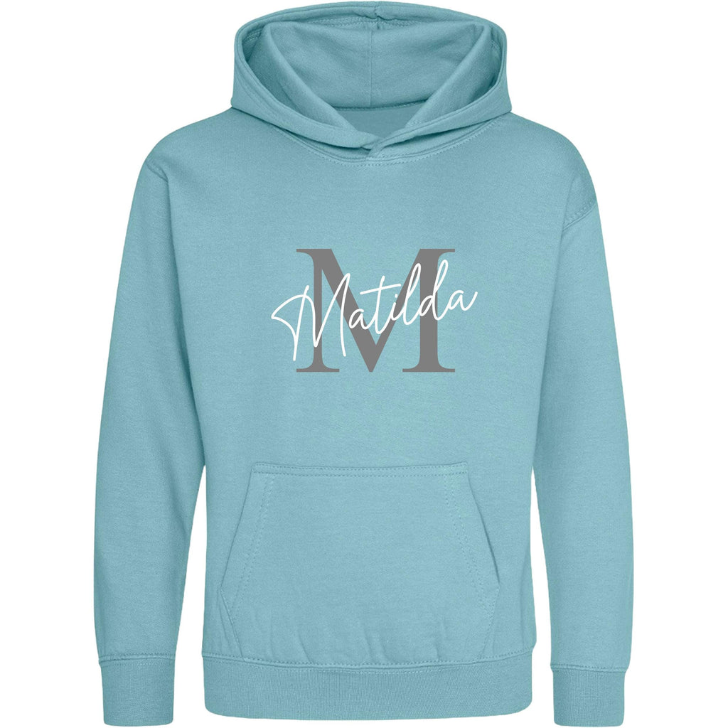 Kids & Toddlers Personalised Name Initial Hoodie Custom Boys Girls Hooded Sweatshirt