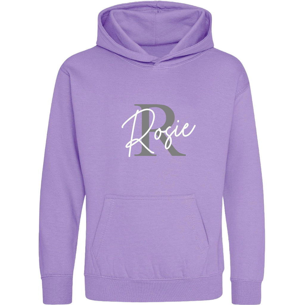 Kids & Toddlers Personalised Name Initial Hoodie Custom Boys Girls Hooded Sweatshirt