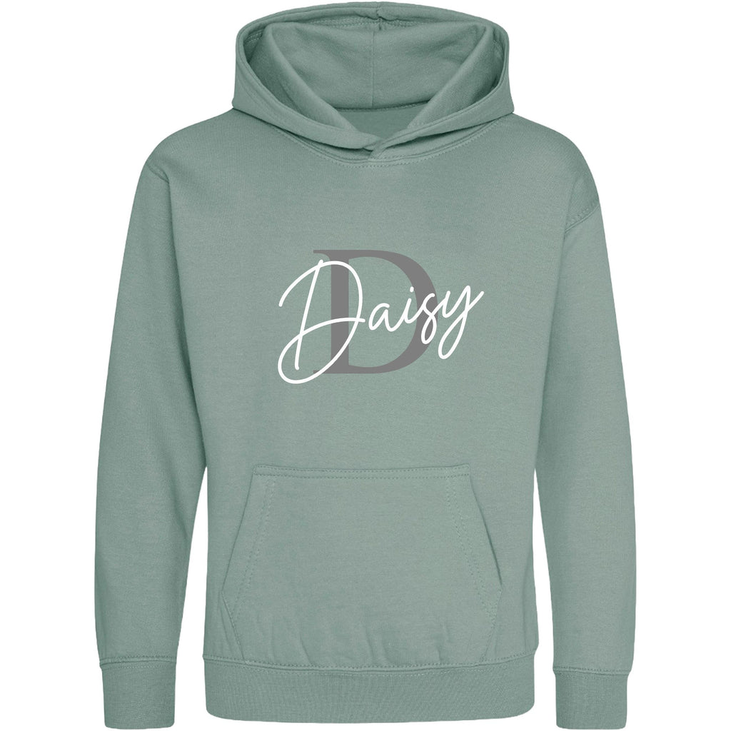 Kids & Toddlers Personalised Name Initial Hoodie Custom Boys Girls Hooded Sweatshirt