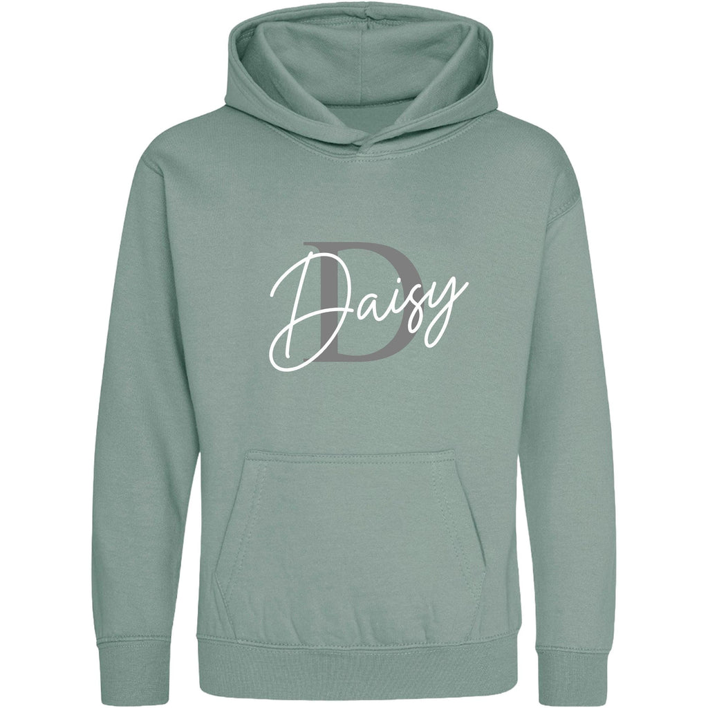 Kids & Toddlers Personalised Name Initial Hoodie Custom Boys Girls Hooded Sweatshirt