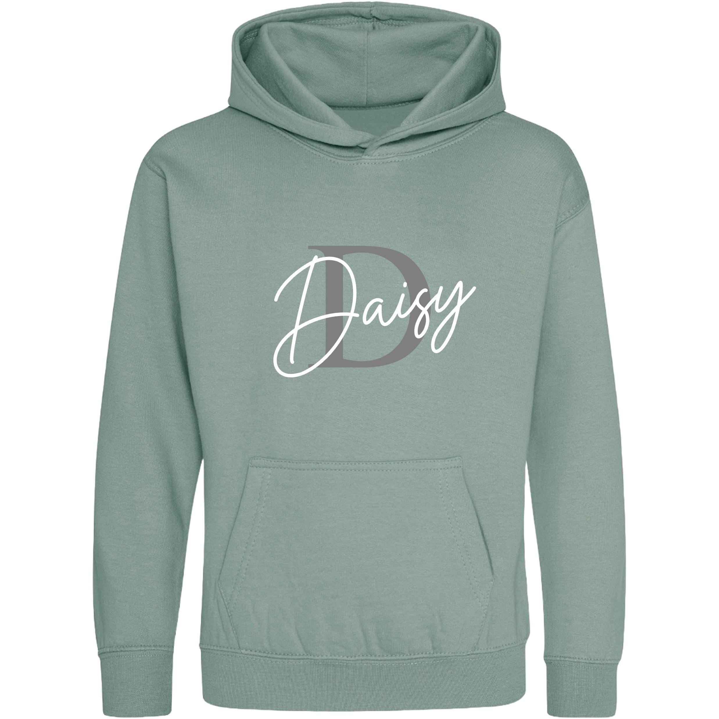 Kids & Toddlers Personalised Name Initial Hoodie Custom Boys Girls Hooded Sweatshirt