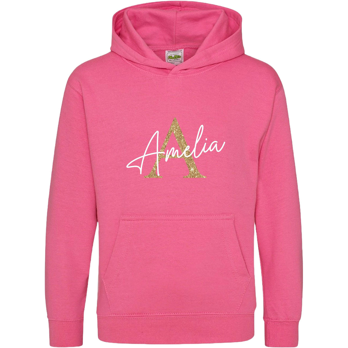 Kids & Toddlers Personalised Name Initial Hoodie Custom Boys Girls Hooded Sweatshirt