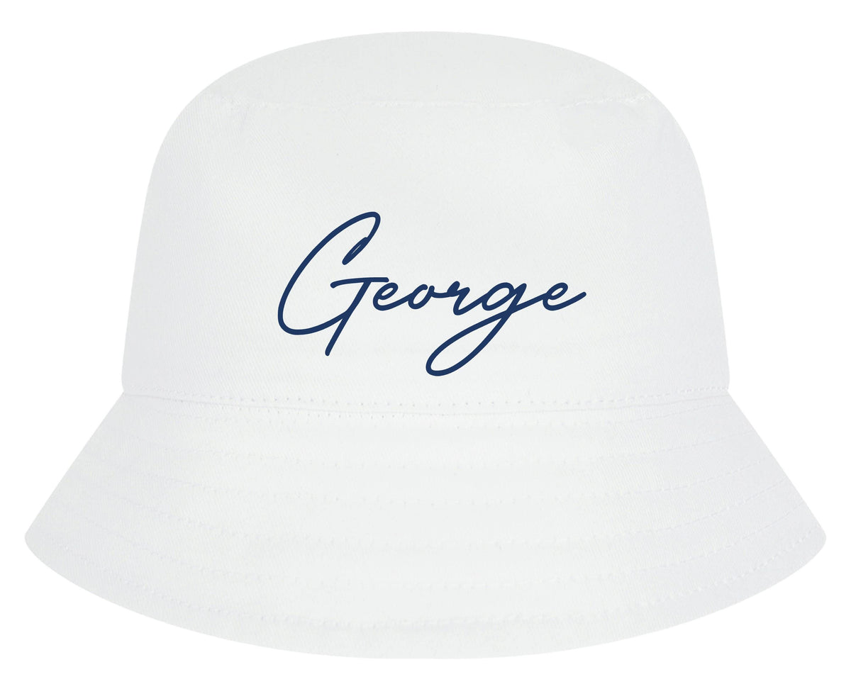 Baby, Toddler, Kids Personalised Name Cotton Bucket Summer Sun Hat