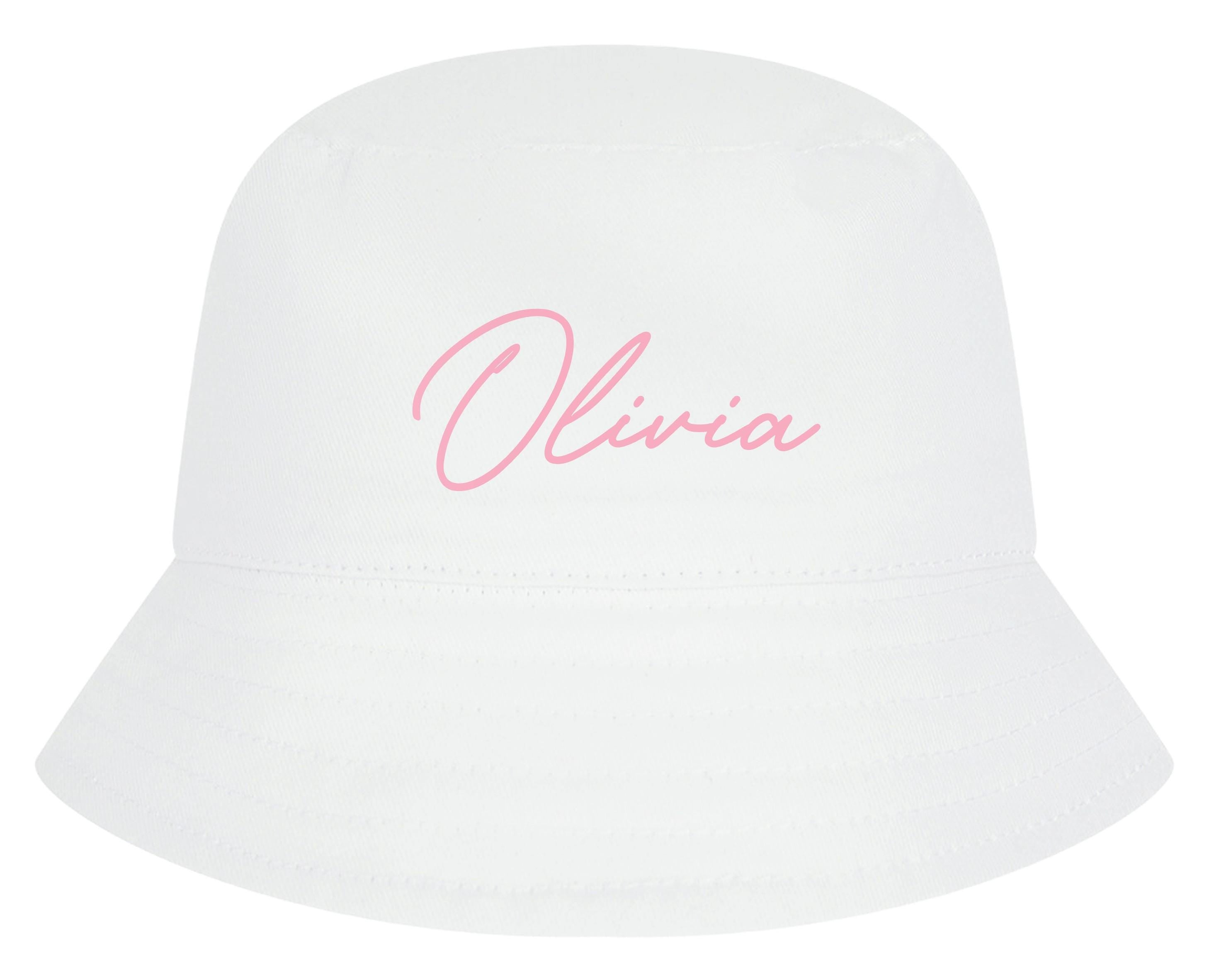 Baby, Toddler, Kids Personalised Name Cotton Bucket Summer Sun Hat