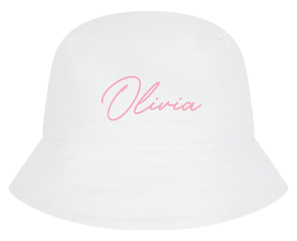 Baby, Toddler, Kids Personalised Name Cotton Bucket Summer Sun Hat