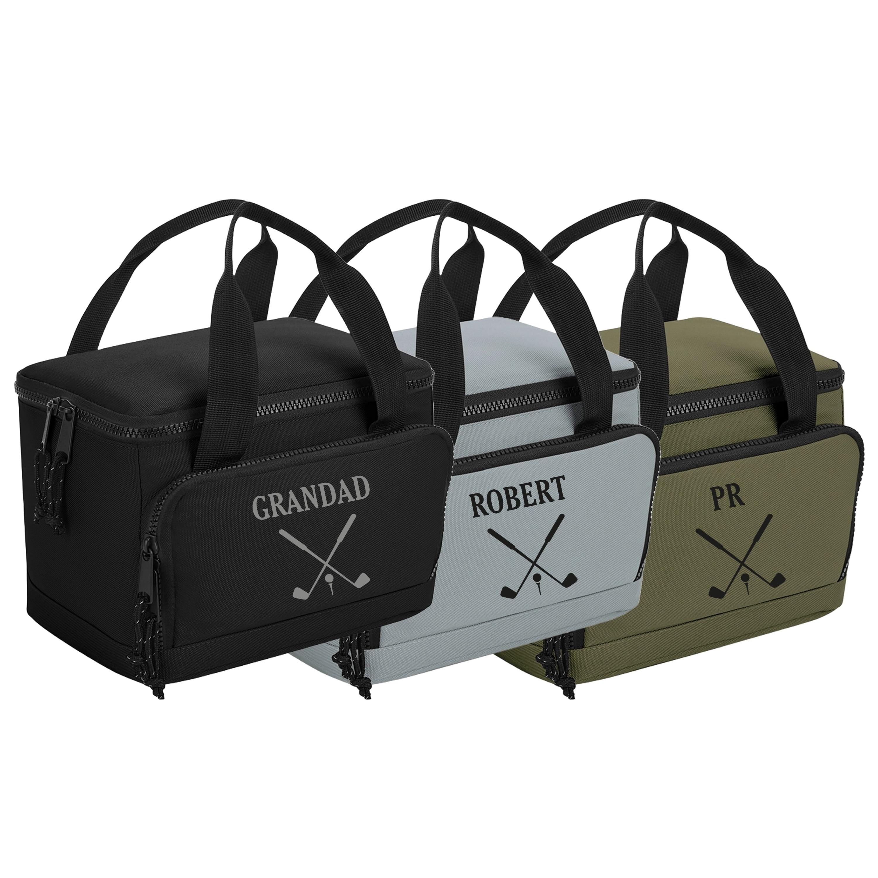 Personalised Golf Name Initials Monogram Lunch Cool Bag Father's Day Dad Grandad Insulated Picnic Gift