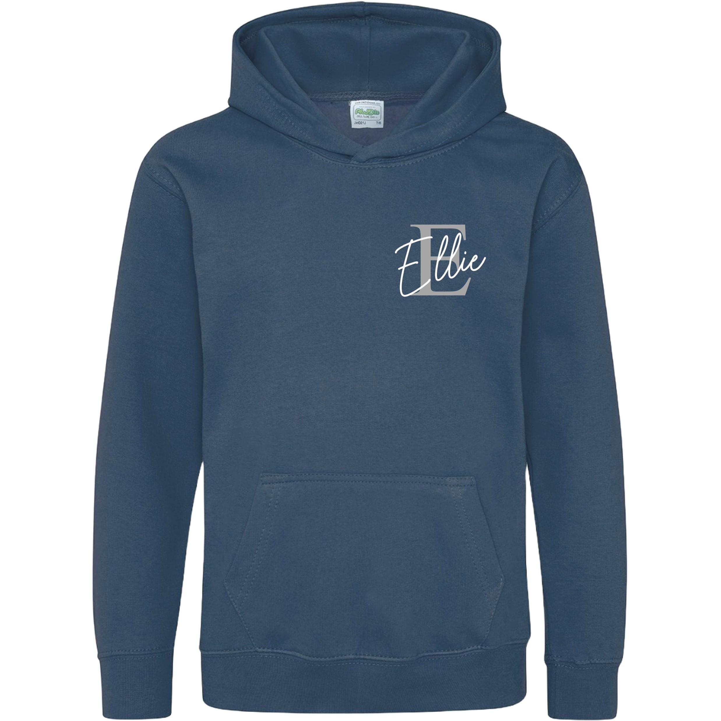 Kids & Toddlers Personalised Name Initial Hoodie Custom Boys Girls Hooded Sweatshirt