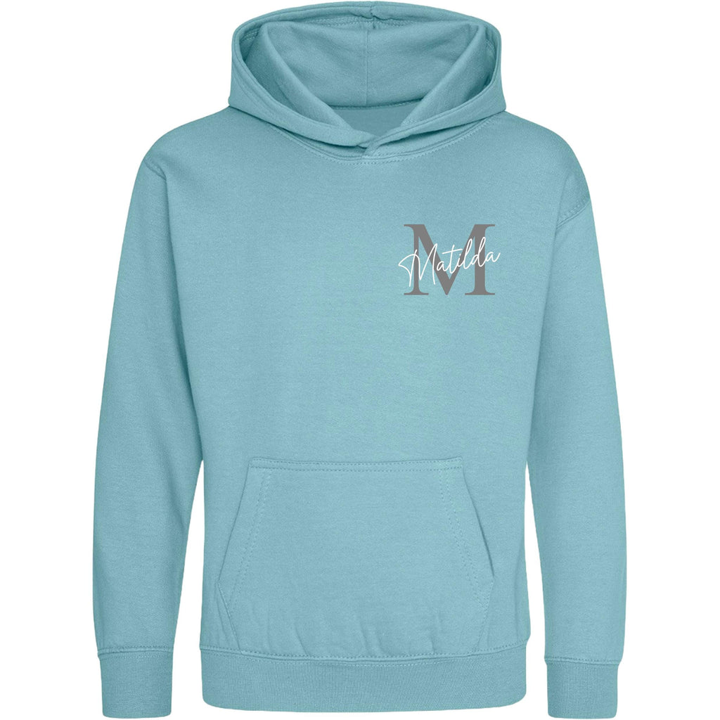 Kids & Toddlers Personalised Name Initial Hoodie Custom Boys Girls Hooded Sweatshirt