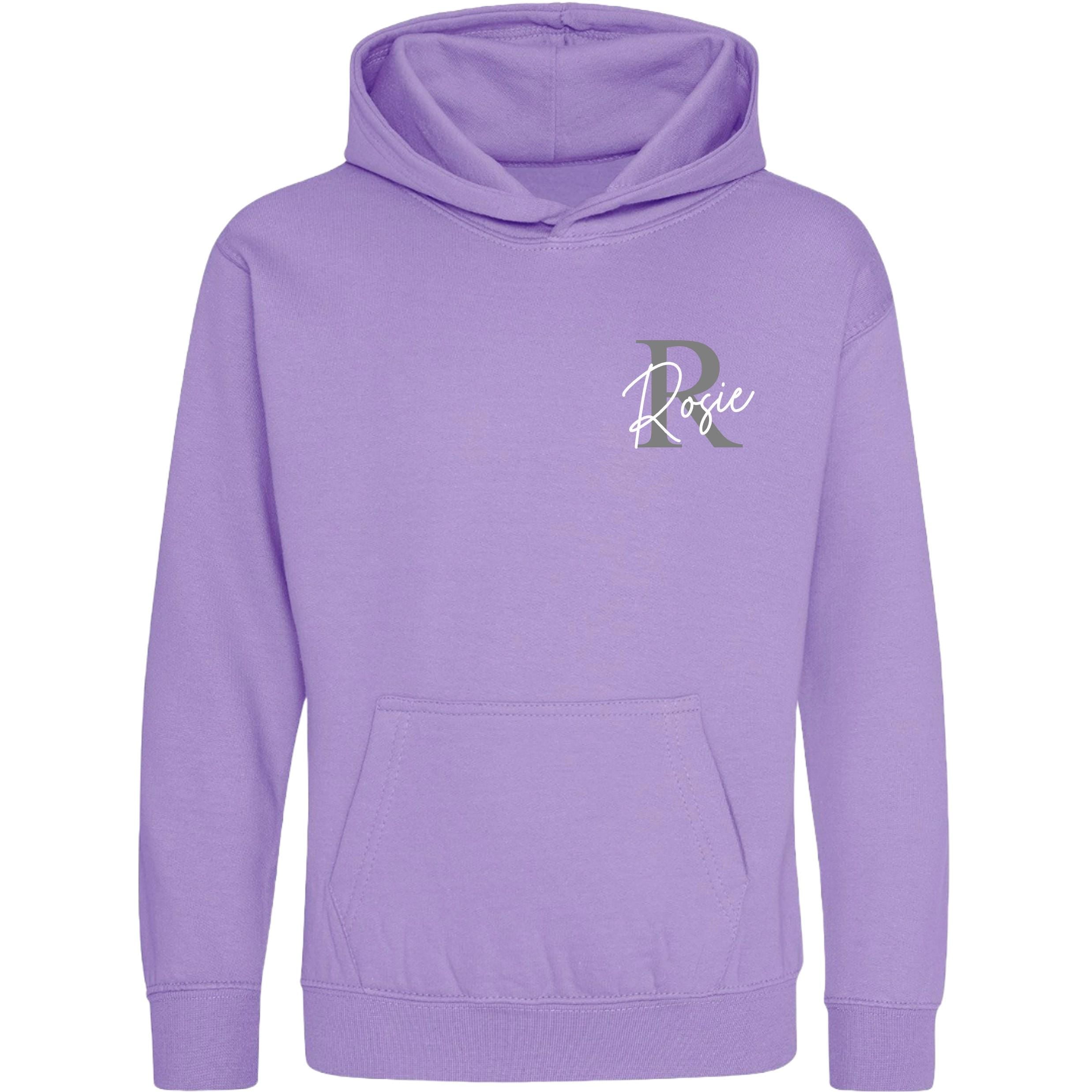 Kids & Toddlers Personalised Name Initial Hoodie Custom Boys Girls Hooded Sweatshirt