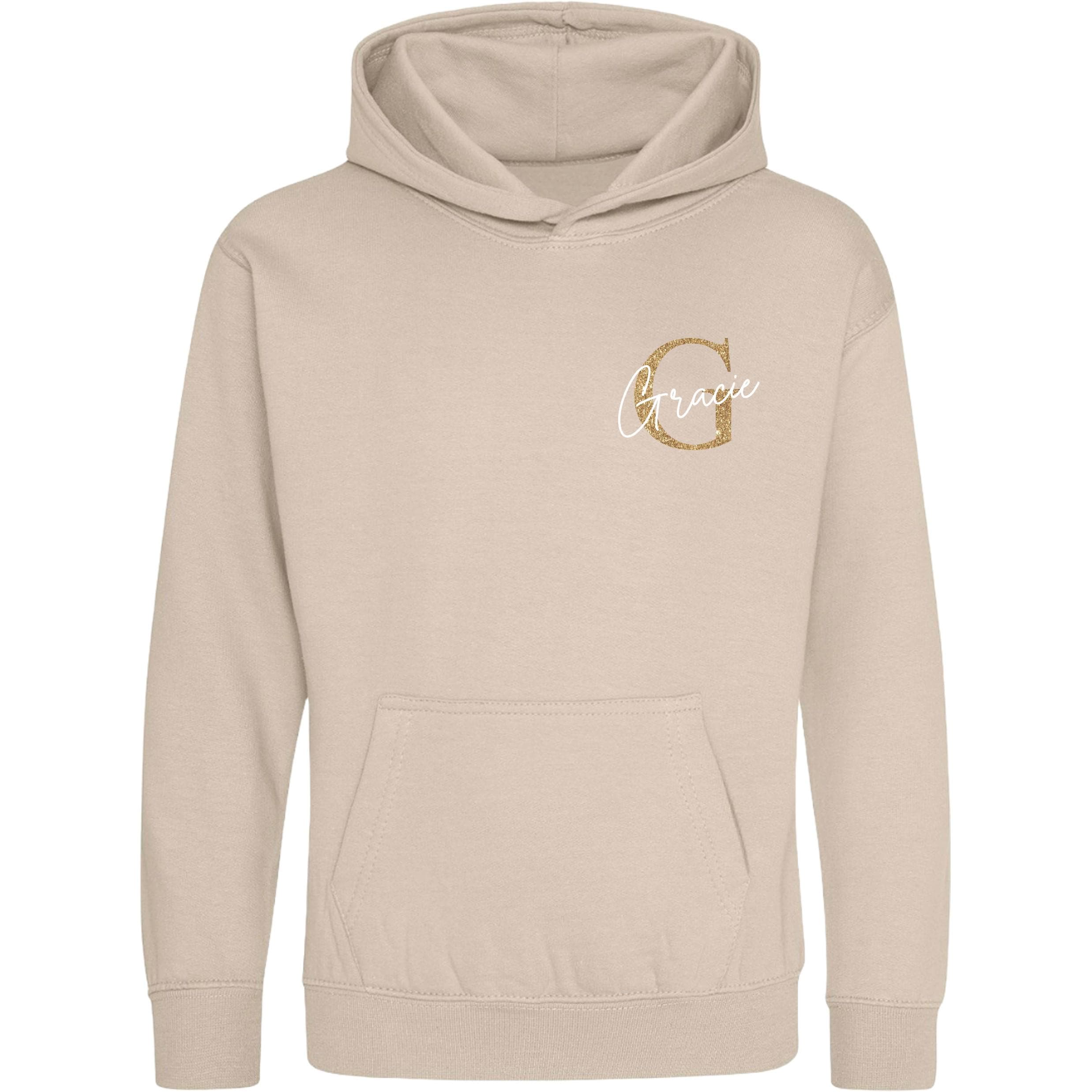 Kids & Toddlers Personalised Name Initial Hoodie Custom Boys Girls Hooded Sweatshirt