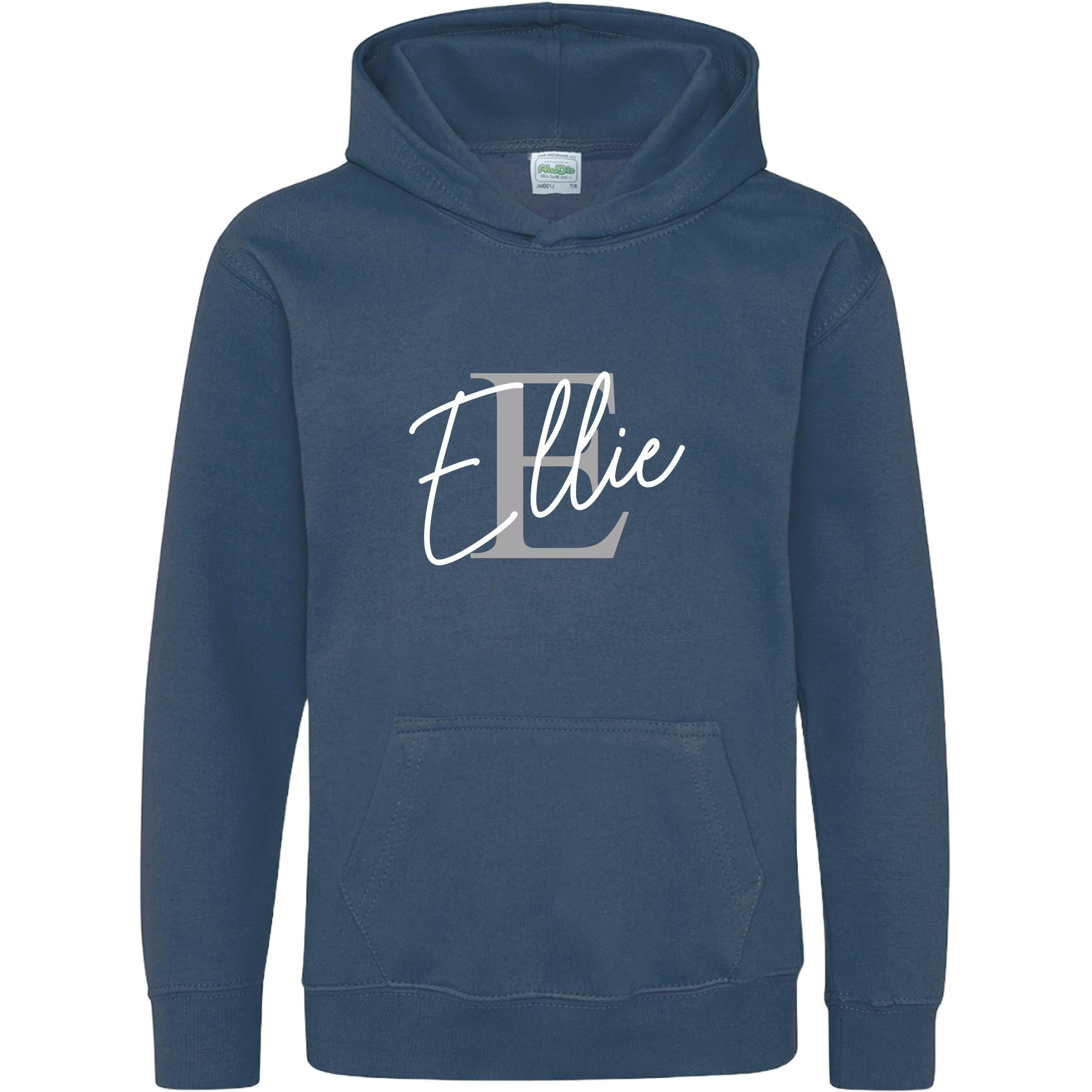 Kids & Toddlers Personalised Name Initial Hoodie Custom Boys Girls Hooded Sweatshirt