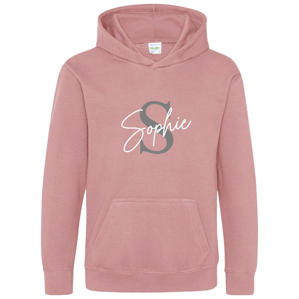 Kids & Toddlers Personalised Name Initial Hoodie Custom Boys Girls Hooded Sweatshirt