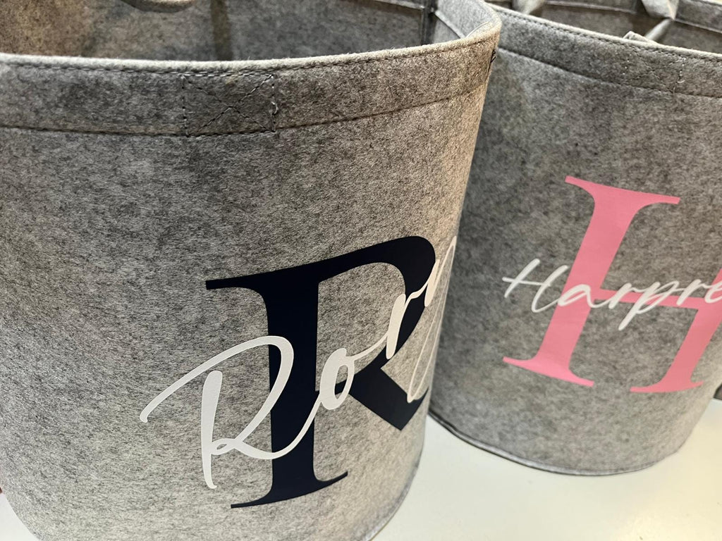 Personalised Initial Name Toy Storage Tub Childrens Bedroom Basket