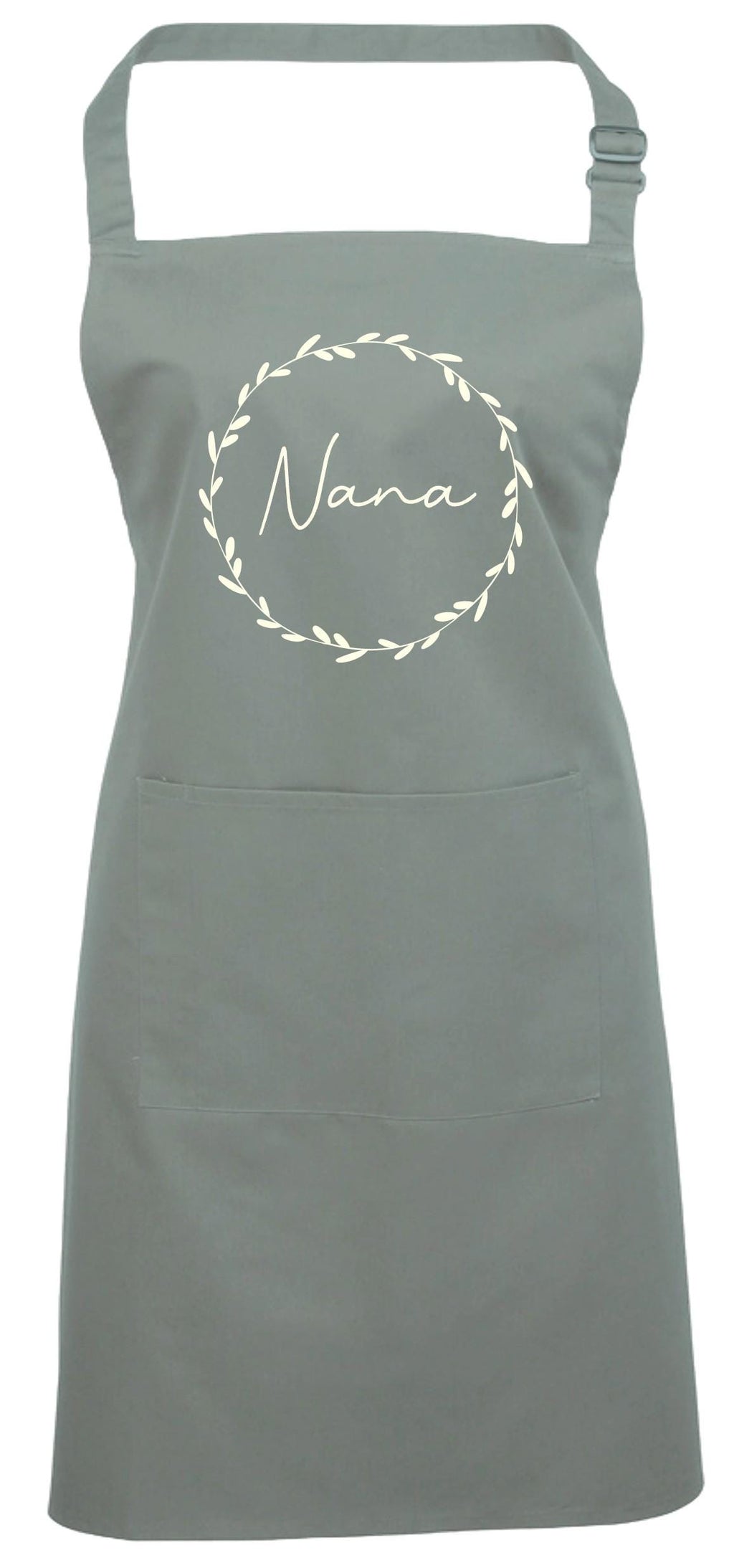 Personalised Floral Wreath Apron Custom Name Text Print Design