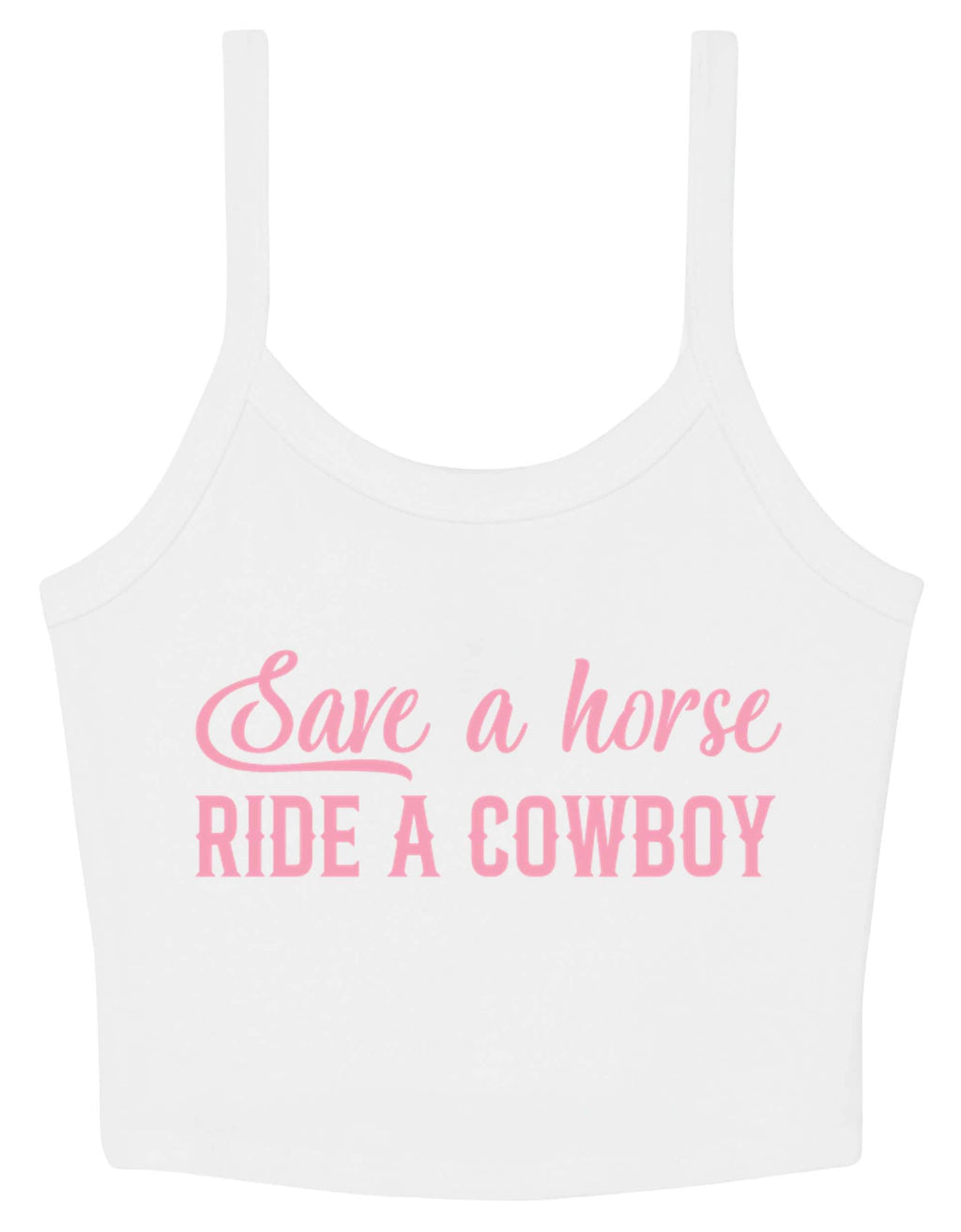 Save a Horse Ride A Cowboy Ladies Cropped Printed Strappy Vest Cute Y2K Baby Tee