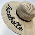 Ladies Personalised Name Wide Brimmed Beach Summer Sun Hat Custom Text