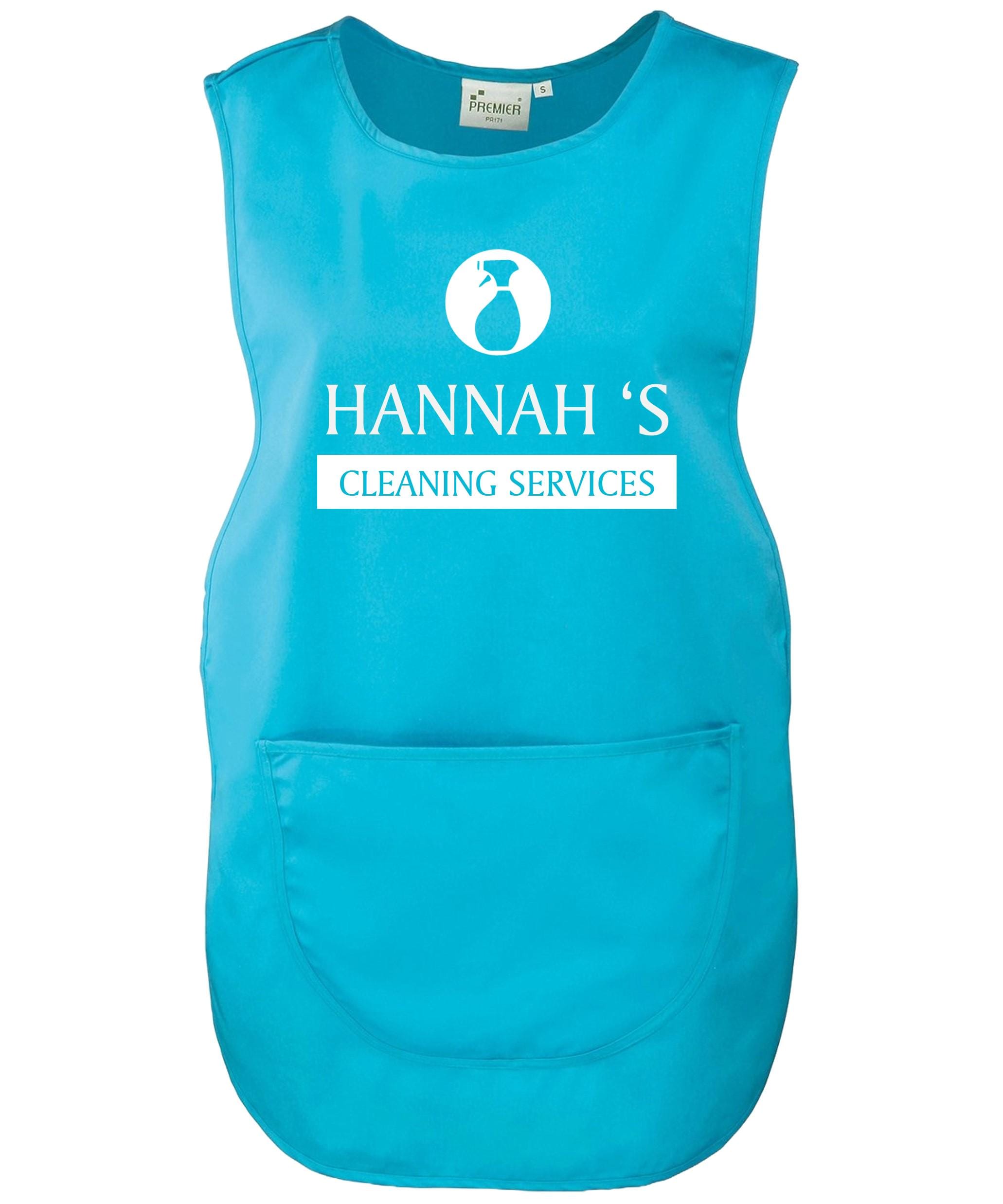 Ladies Personalised Text Cleaning Services Tabard Apron Custom Design Cleaner Uniform