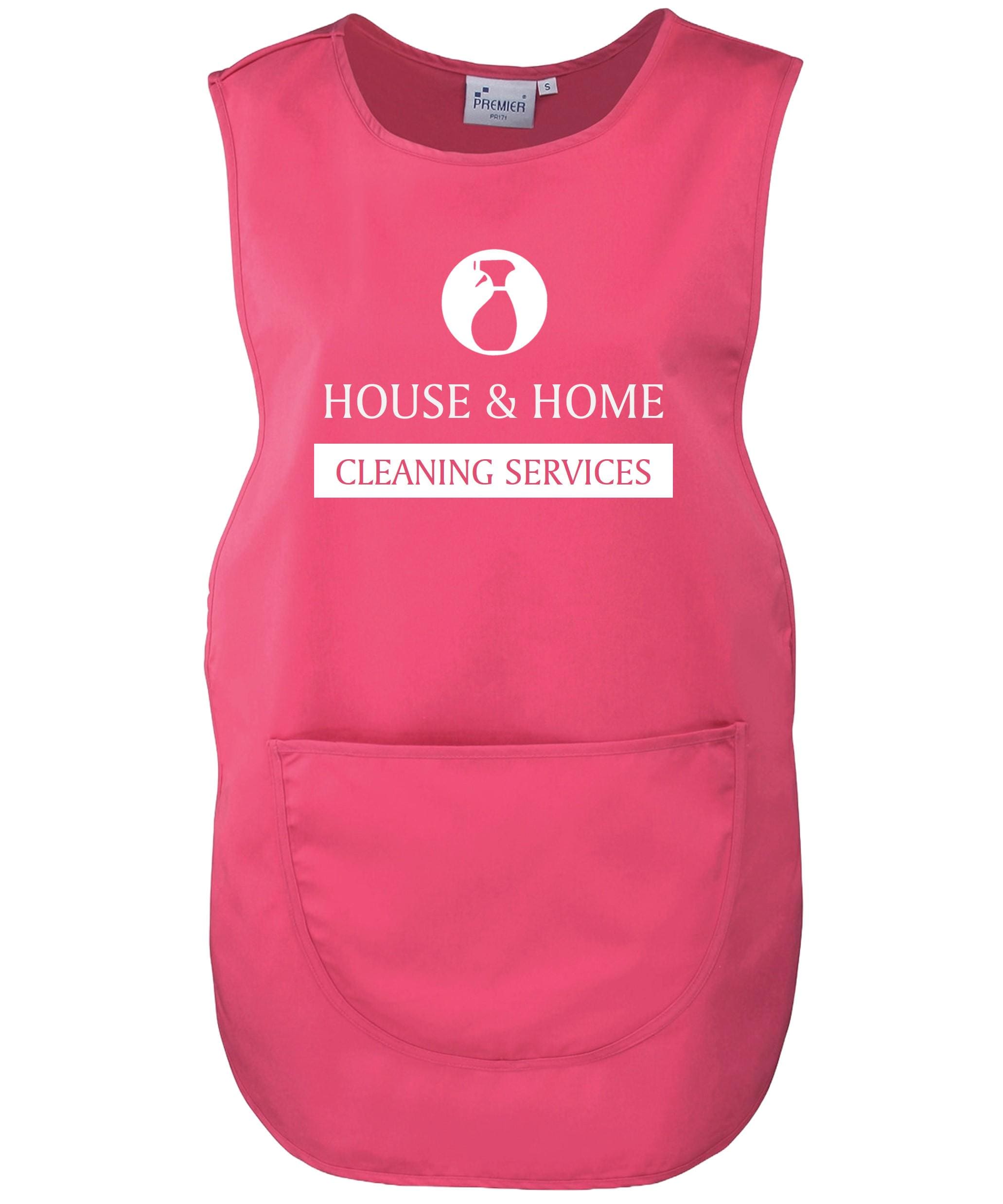 Ladies Personalised Text Cleaning Services Tabard Apron Custom Design Cleaner Uniform