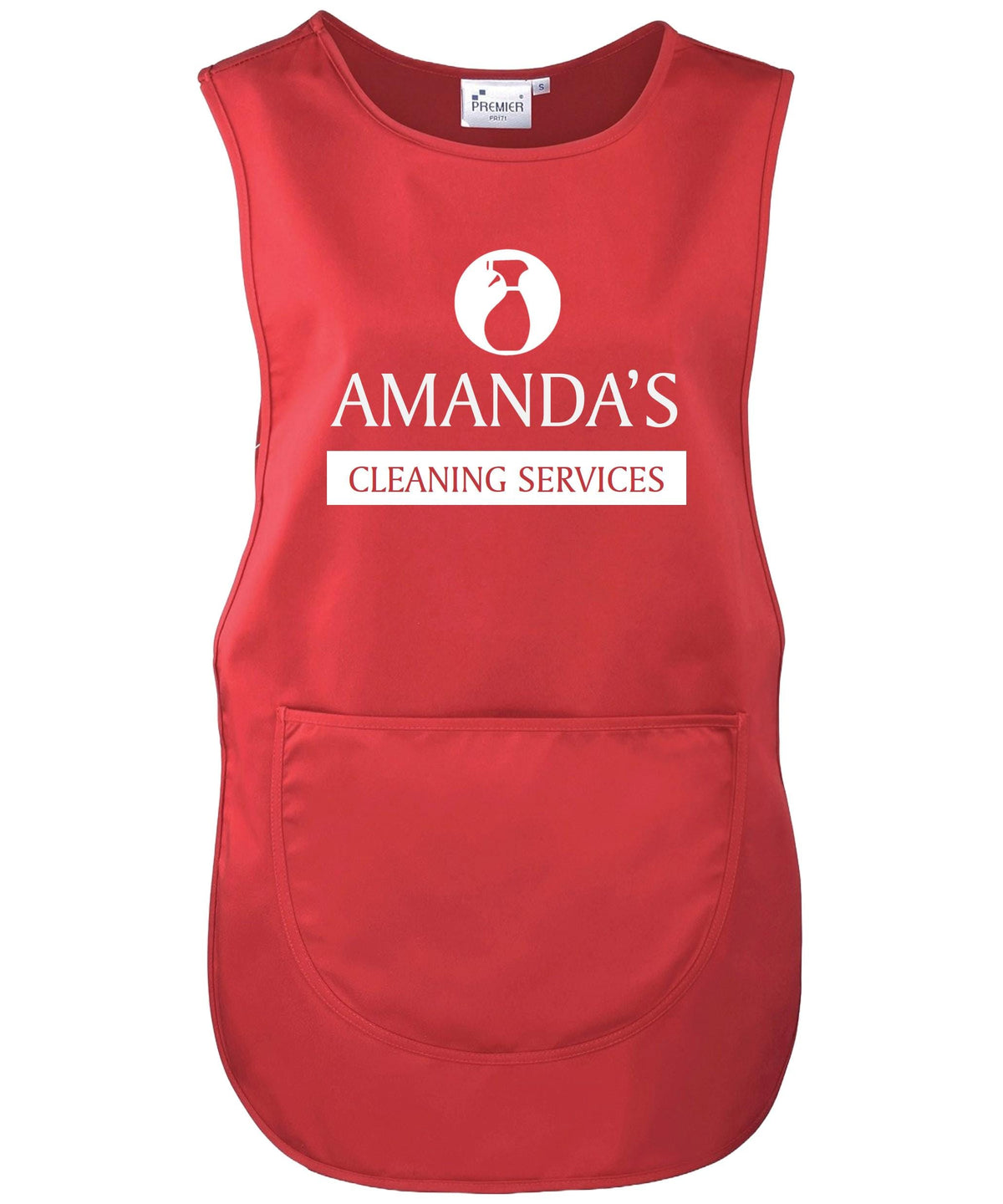 Ladies Personalised Text Cleaning Services Tabard Apron Custom Design Cleaner Uniform