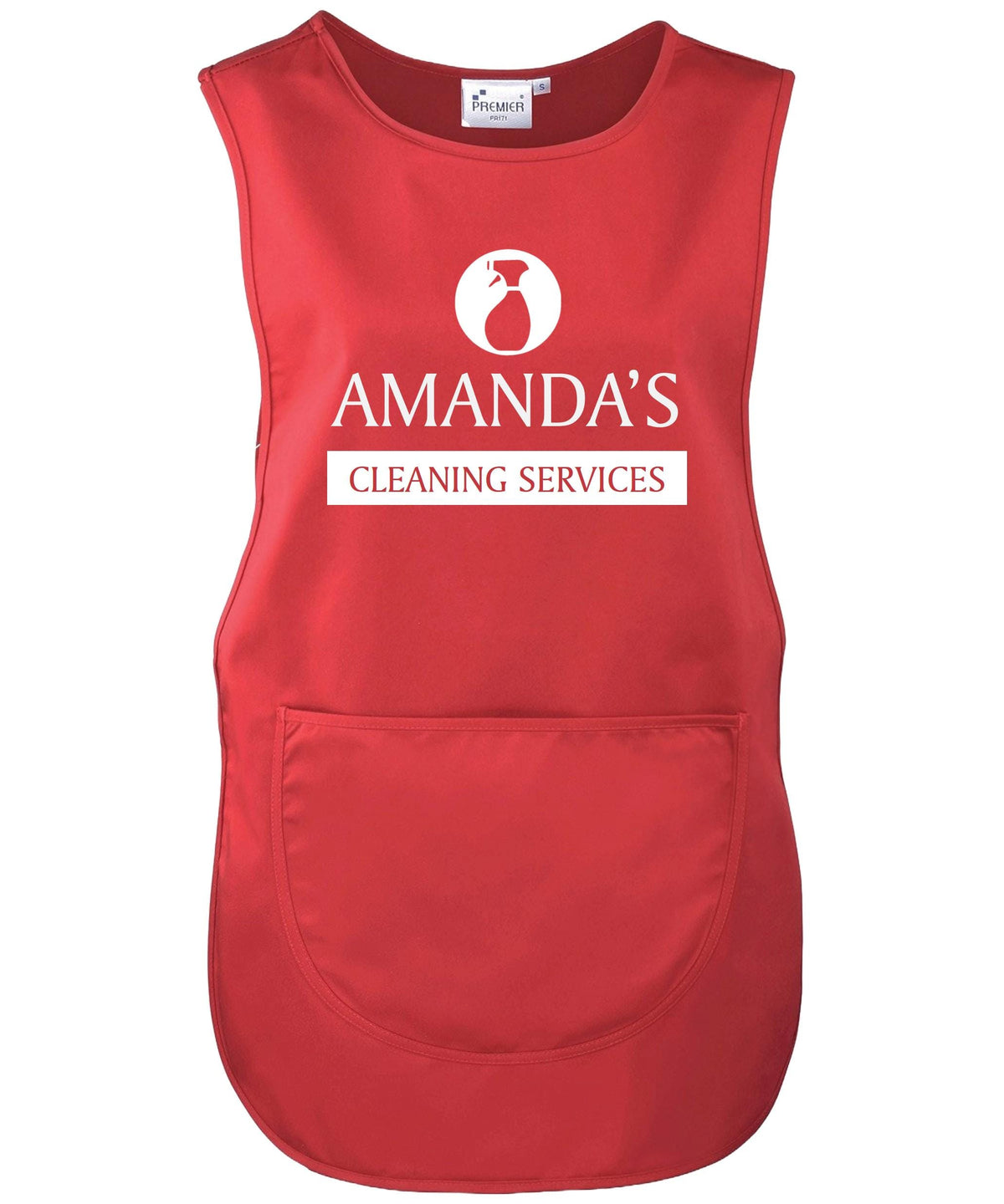 Ladies Personalised Text Cleaning Services Tabard Apron Custom Design Cleaner Uniform
