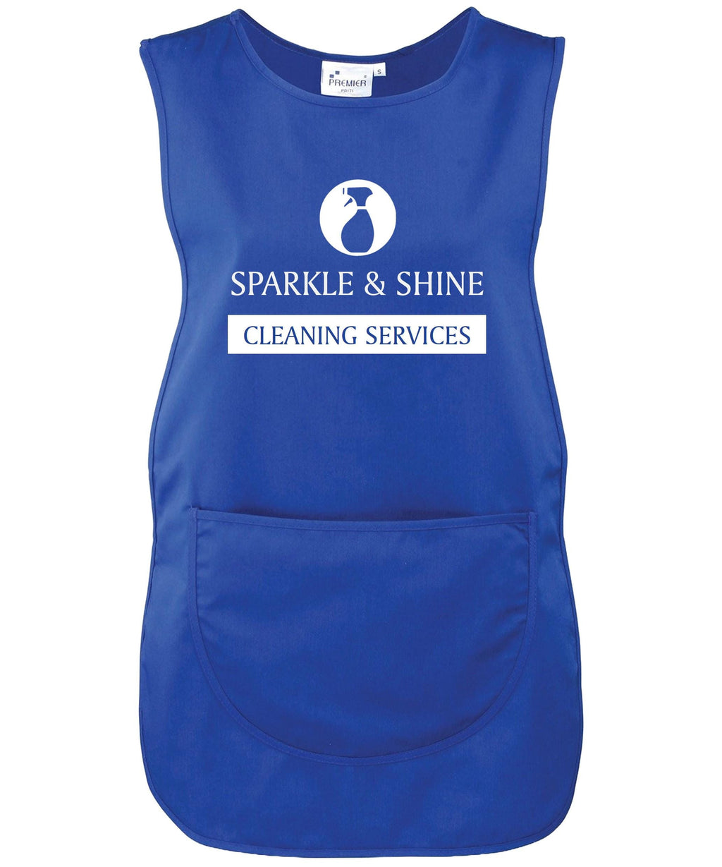 Ladies Personalised Text Cleaning Services Tabard Apron Custom Design Cleaner Uniform
