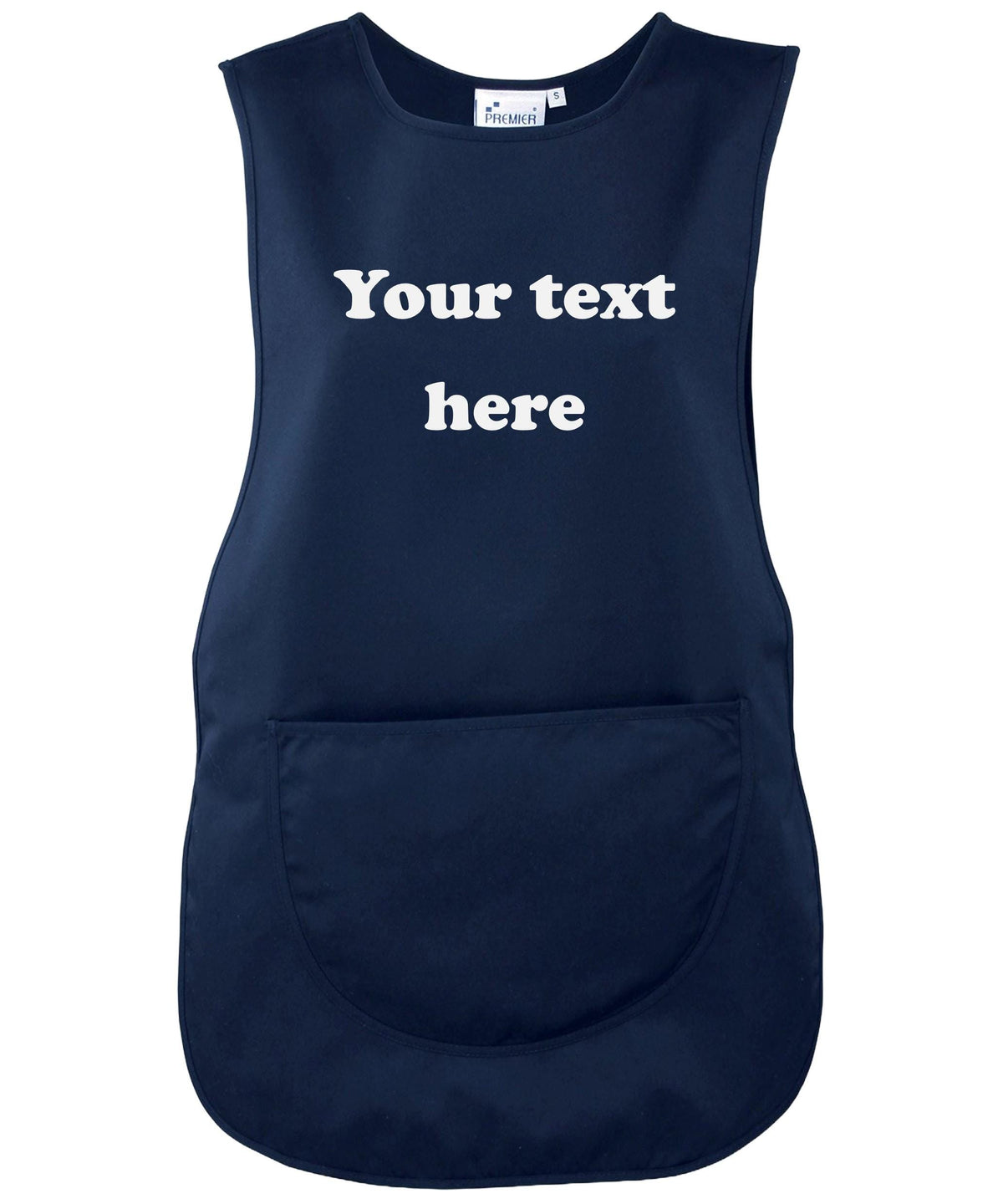 Ladies Personalised Text Tabard Apron Custom Design Cleaner Uniform