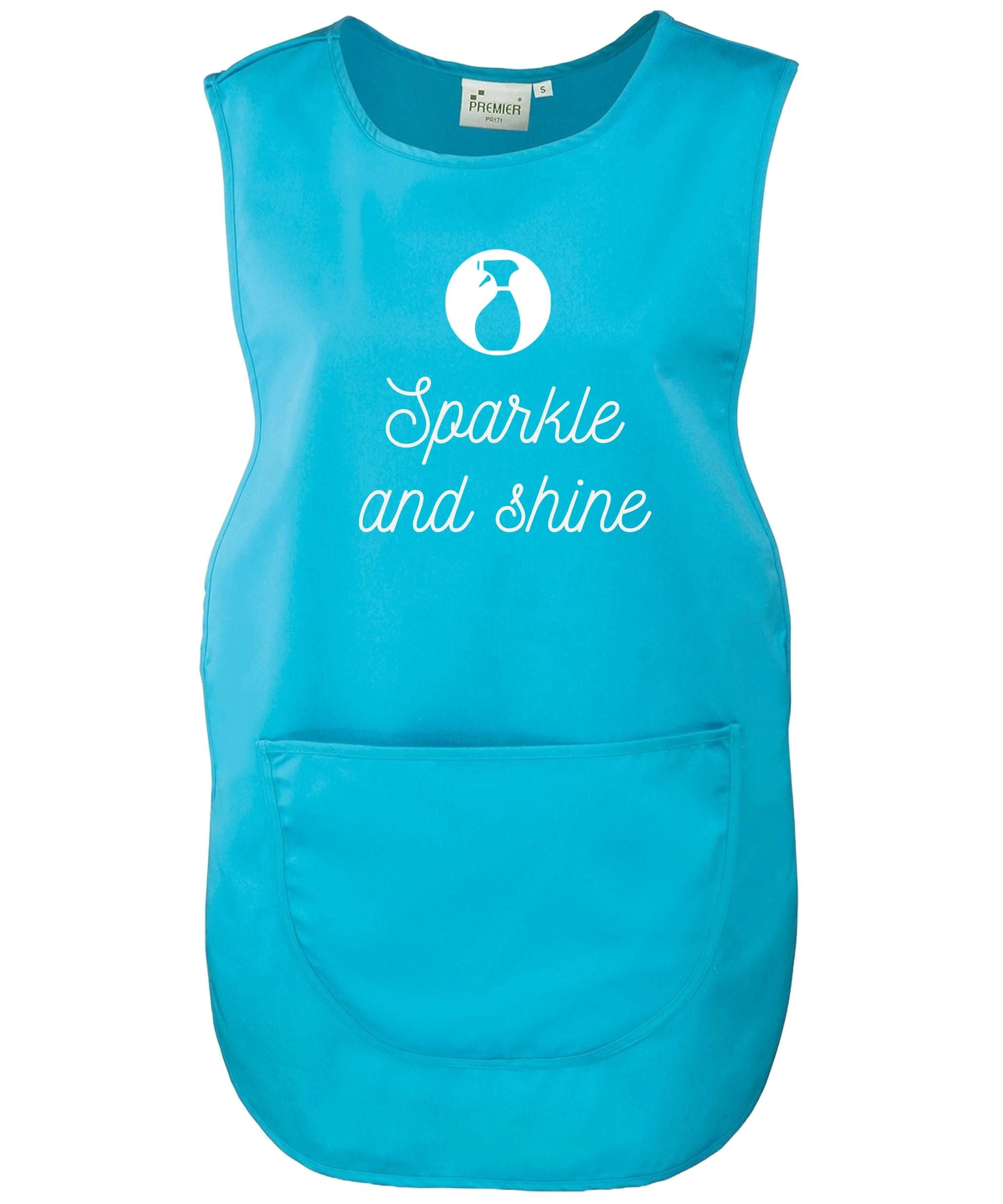 Ladies Personalised Text Cleaner Uniform Tabard Apron Custom Design Cleaning Services