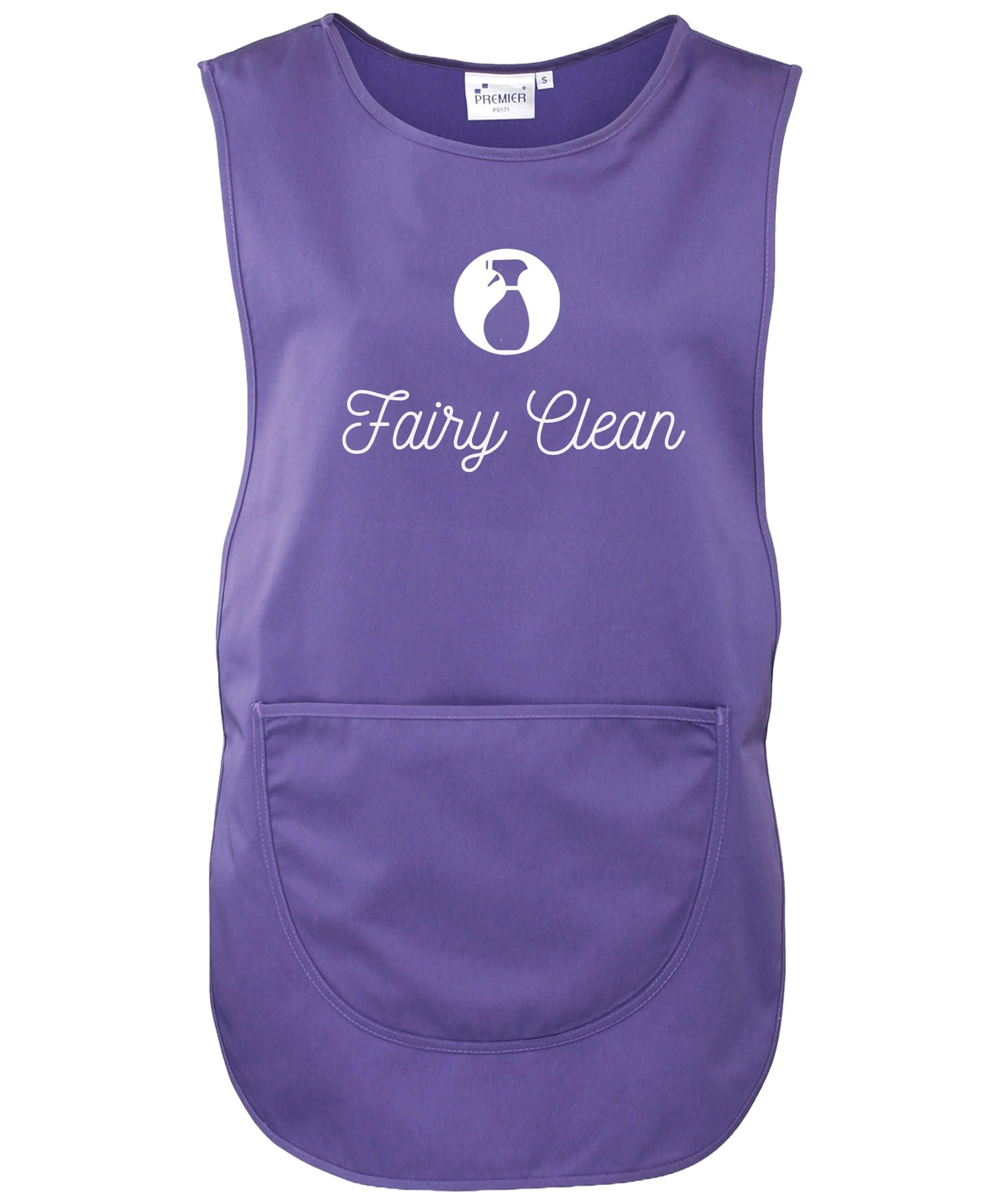 Ladies Personalised Text Cleaner Uniform Tabard Apron Custom Design Cleaning Services