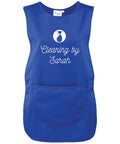 Ladies Personalised Text Cleaner Uniform Tabard Apron Custom Design Cleaning Services
