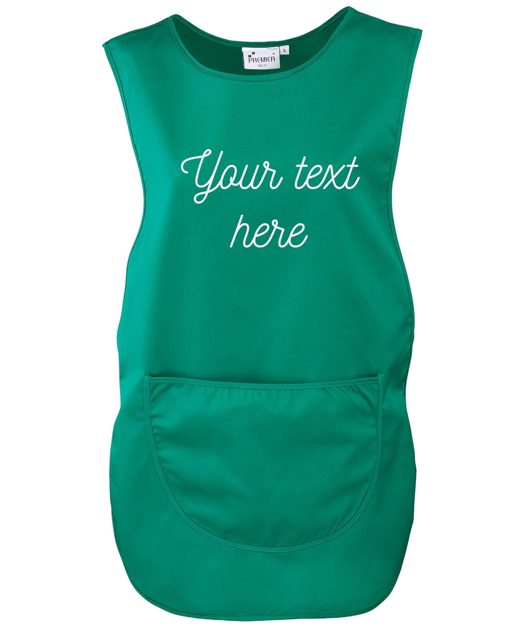 Ladies Personalised Text Tabard Apron Custom Cleaner Hairdresser Beautician Uniform