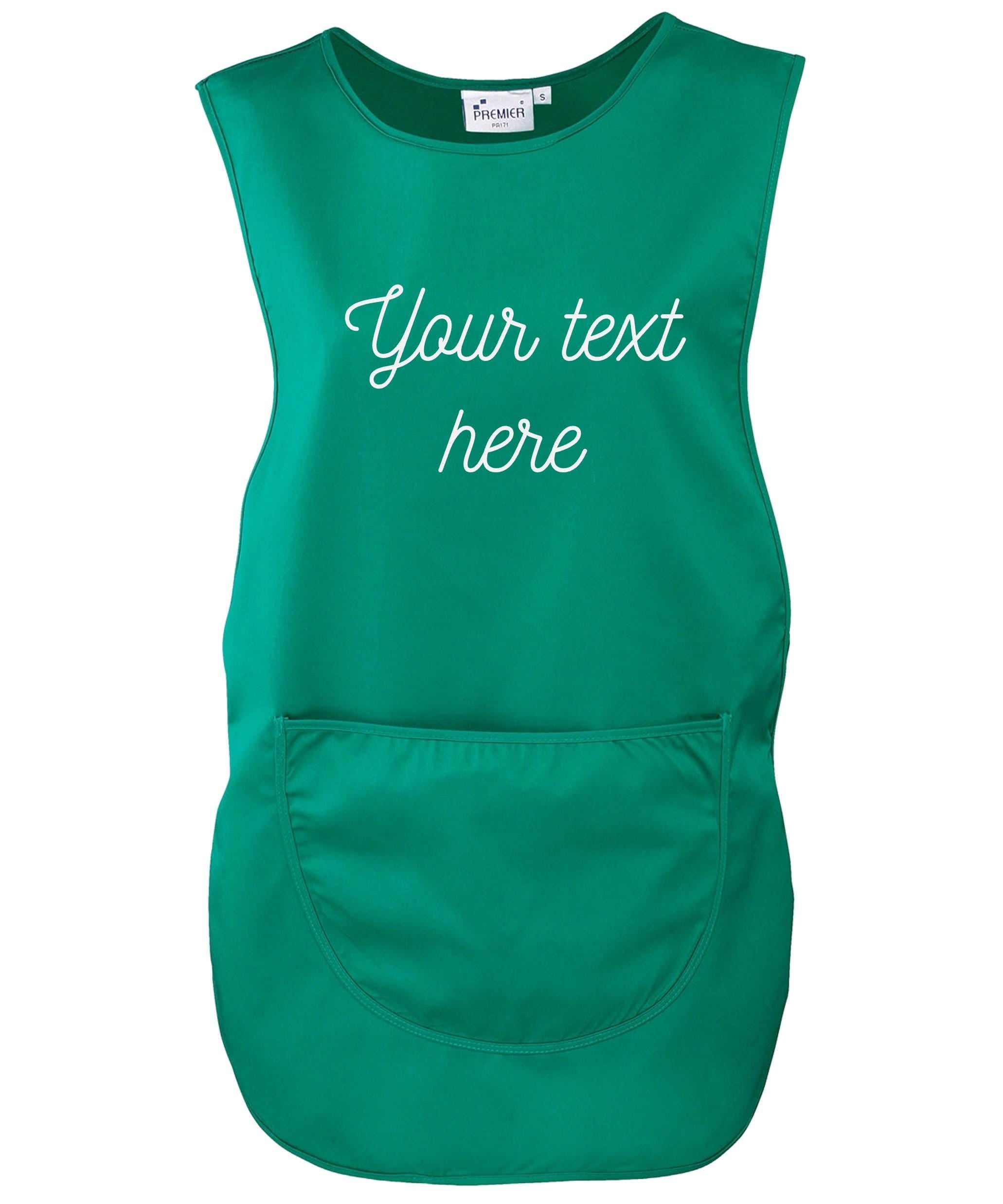 Ladies Personalised Text Tabard Apron Custom Cleaner Hairdresser Beautician Uniform