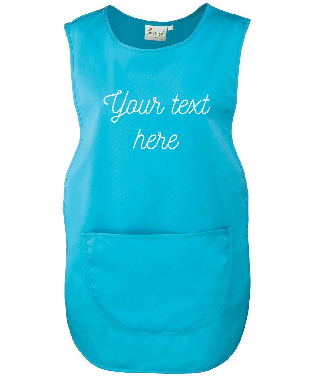 Ladies Personalised Text Tabard Apron Custom Cleaner Hairdresser Beautician Uniform