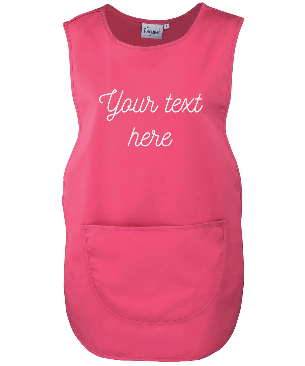Ladies Personalised Text Tabard Apron Custom Cleaner Hairdresser Beautician Uniform