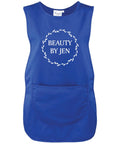 Ladies Personalised Text Tabard Apron Floral Wreath Custom Cleaner Hairdresser Beautician Uniform