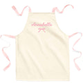 Girls Personalised Name Pink Bow Craft Apron Fairtrade Cotton Kitchen Baking Gift