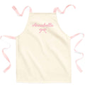 Girls Personalised Name Pink Bow Craft Apron Fairtrade Cotton Kitchen Baking Gift