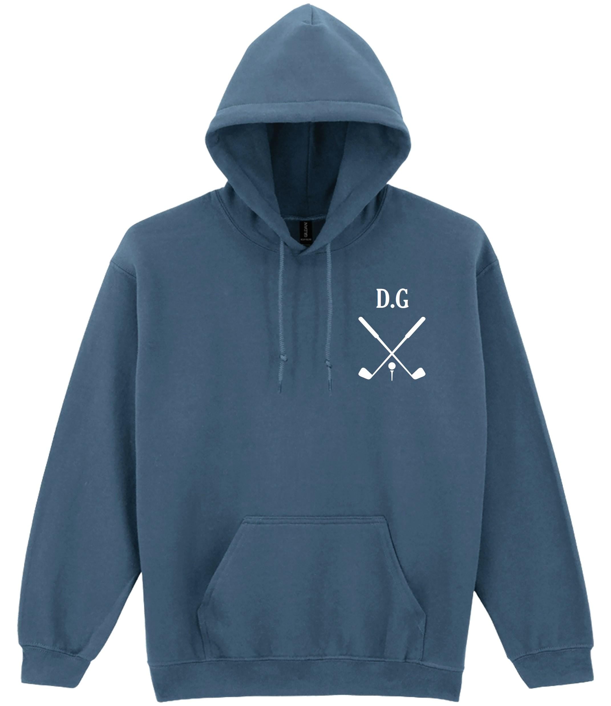 Personalised Golf Name Initials Hoodie Father's Day Jumper Dad Grandad Gift