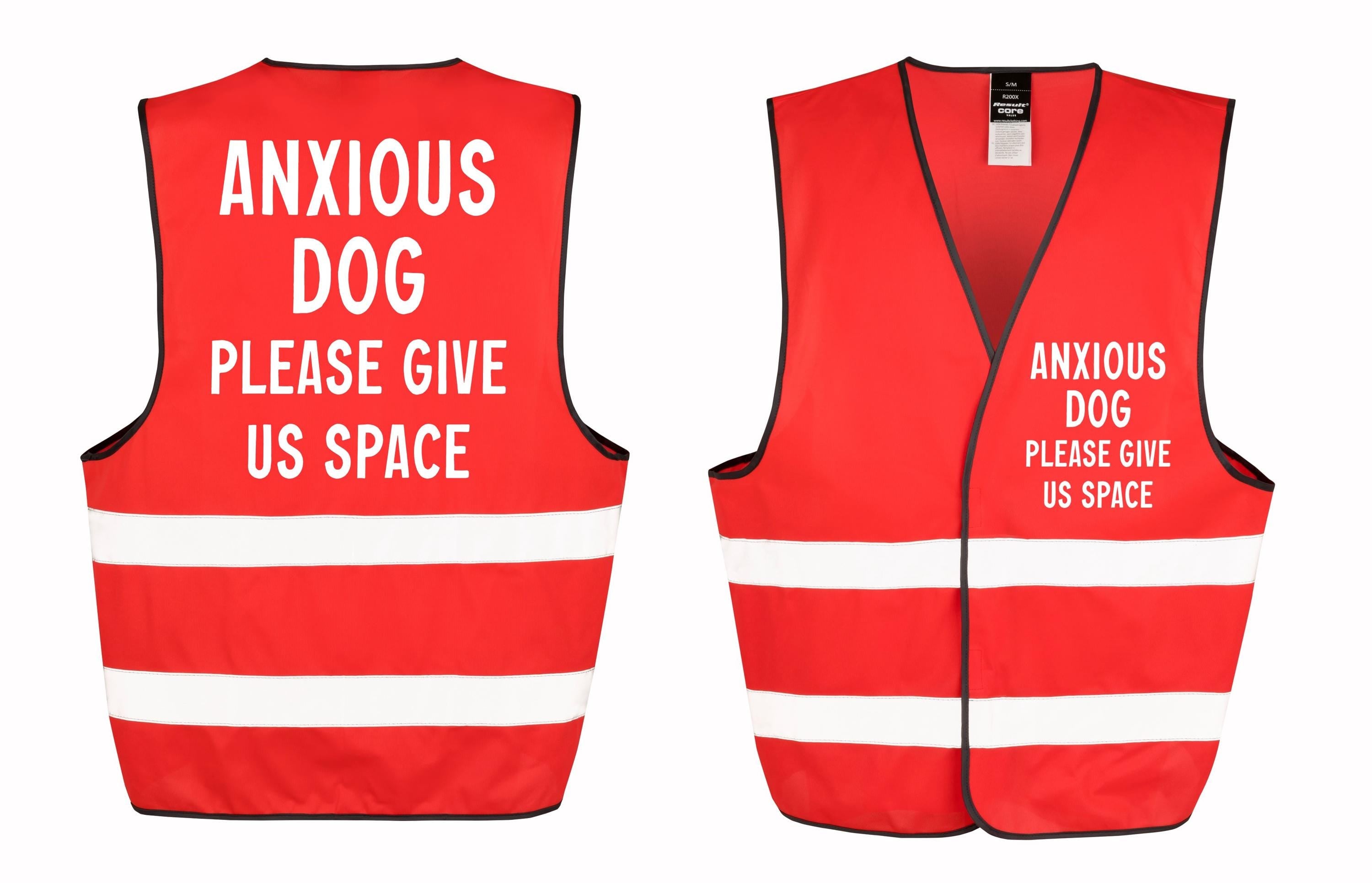 Anxious Dog Walking Hi-Vis Waistcoat Reflective Safety Vest