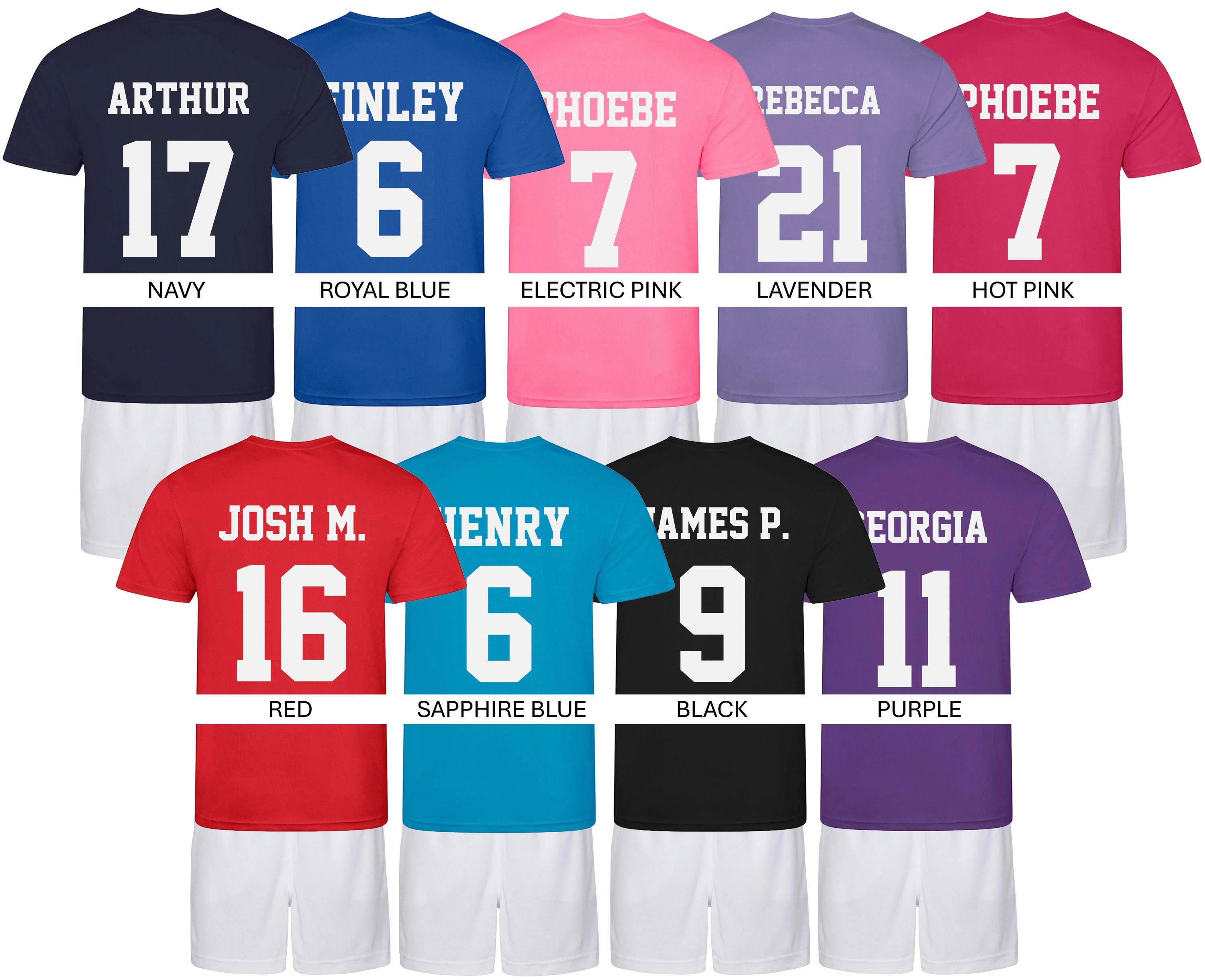 Kids Personalised Football Shirt & Shorts Sports Kit Custom Initials Team Name Number