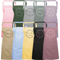 Personalised Floral Wreath Apron Custom Name Text Print Design