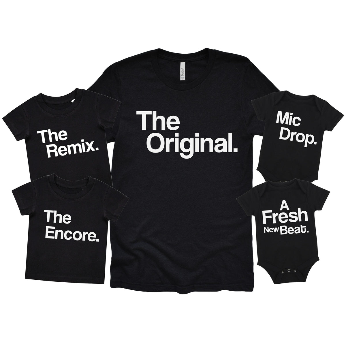 The Original, The Remix, The Encore, Mic Drop, A Fresh New Beat Matching Family T-Shirts Mens, Baby, Toddler, Kids