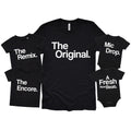 The Original, The Remix, The Encore, Mic Drop, A Fresh New Beat Matching Family T-Shirts Mens, Baby, Toddler, Kids